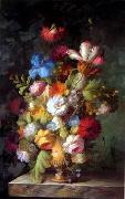 Floral, beautiful classical still life of flowers.02 unknow artist